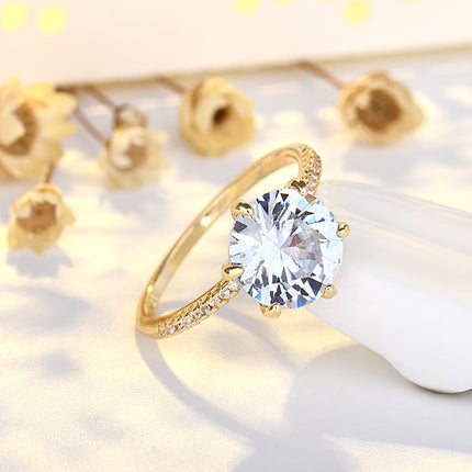 Buy Trendy Geometric Six-Prong Diamond Ring Elegant Design