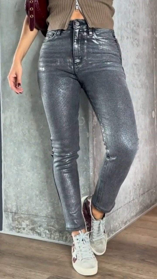 Buy Women’s Gold and Silver Stamping Stretch Skinny Jeans Online
