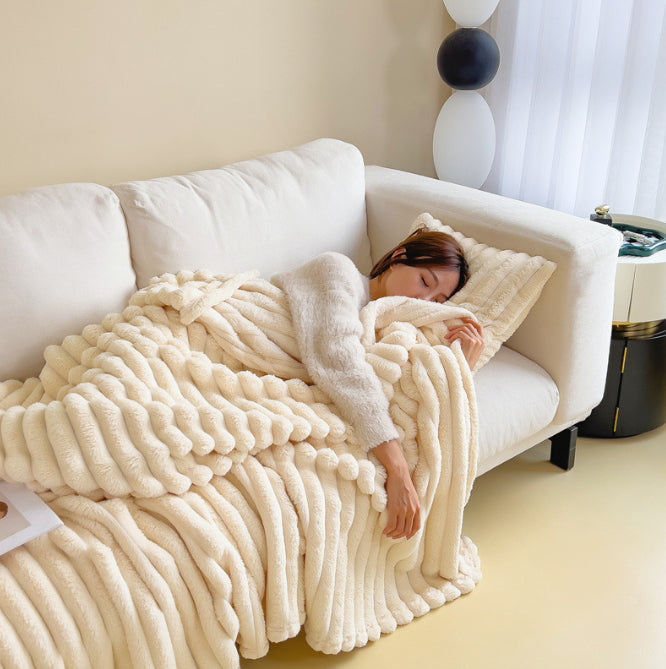 Buy Soft Velvet Fur Blanket Soft Thickening Fur Blanket for Bed