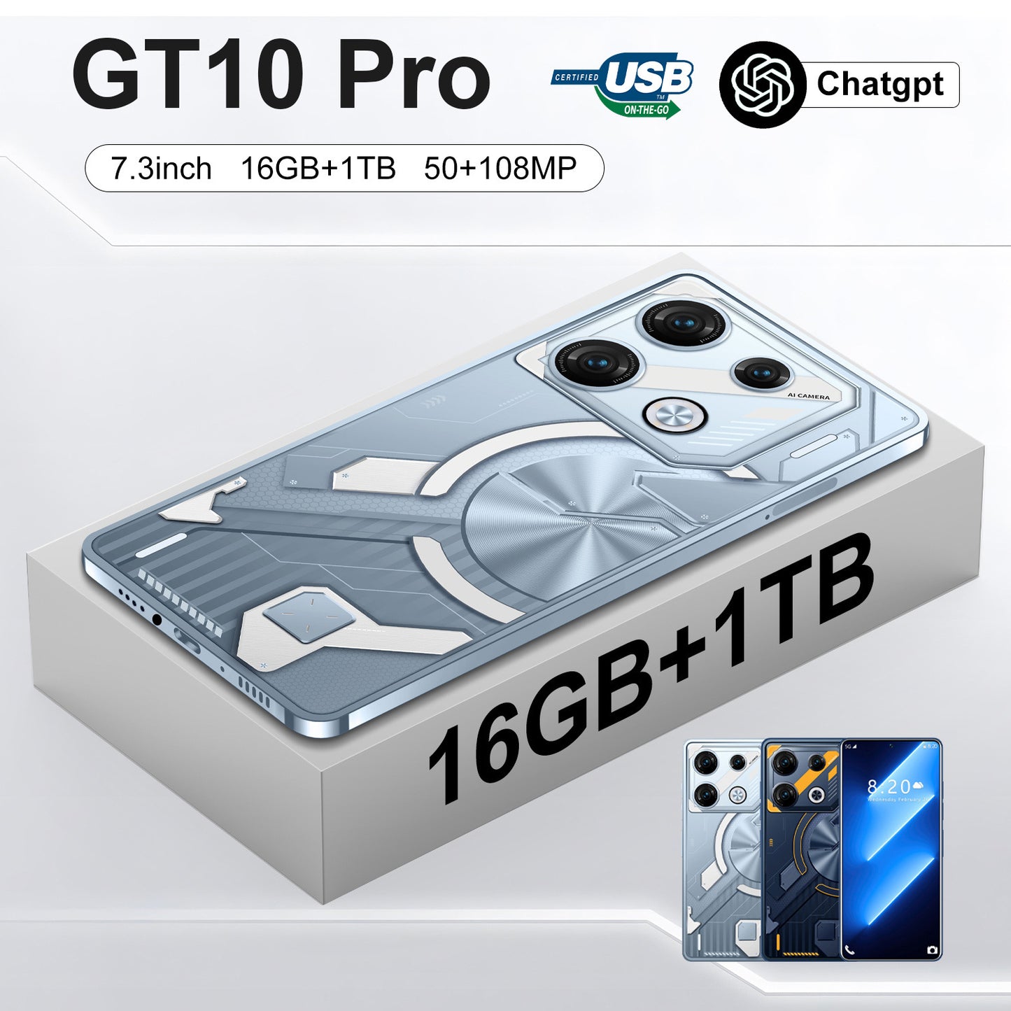Buy GT10 Pro Portable Android Phone for Home and Fashion Use