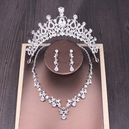 Buy Elegant Bridal Rhinestone Crown Necklace Set for Weddings