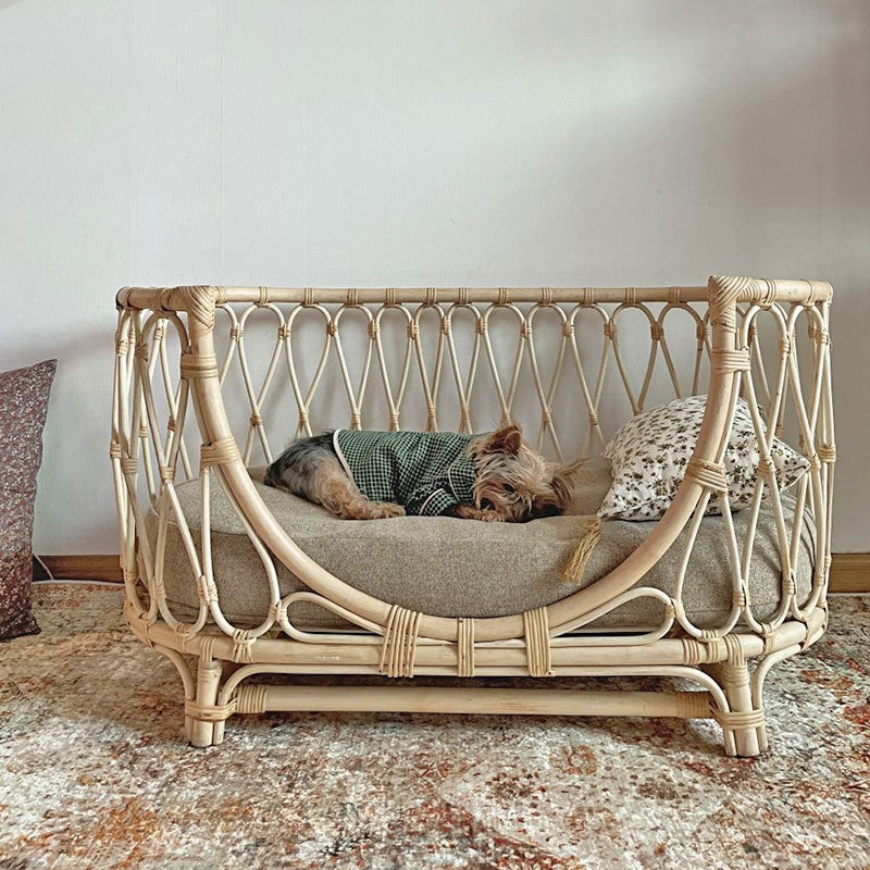 Buy Handmade Rattan Pet Bed – Cozy Sofa for Small & Medium Dogs