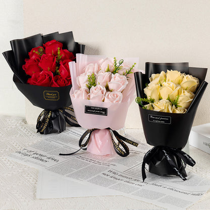 9 rose soap flowers