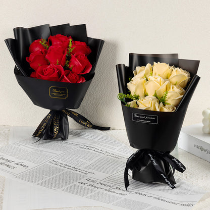 9 rose soap flowers