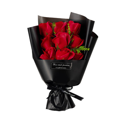 9 rose soap flowers
