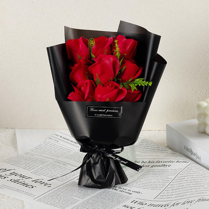 9 rose soap flowers