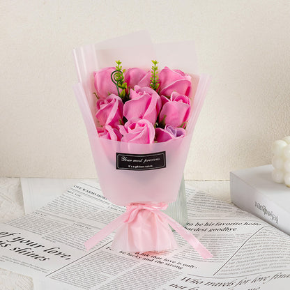 9 rose soap flowers