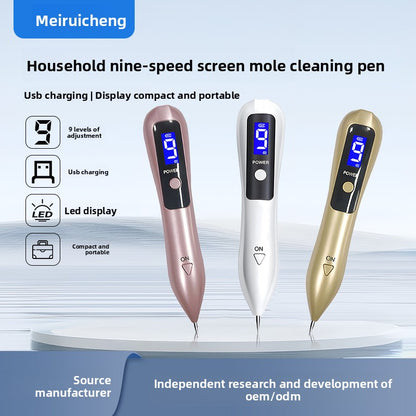 9-Speed Adjustable Mole Removal Pen with LED Light