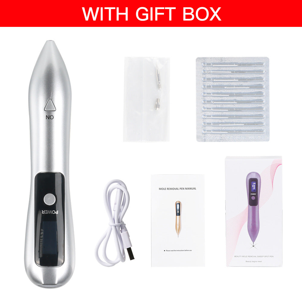 9-Speed Adjustable Mole Removal Pen with LED Light