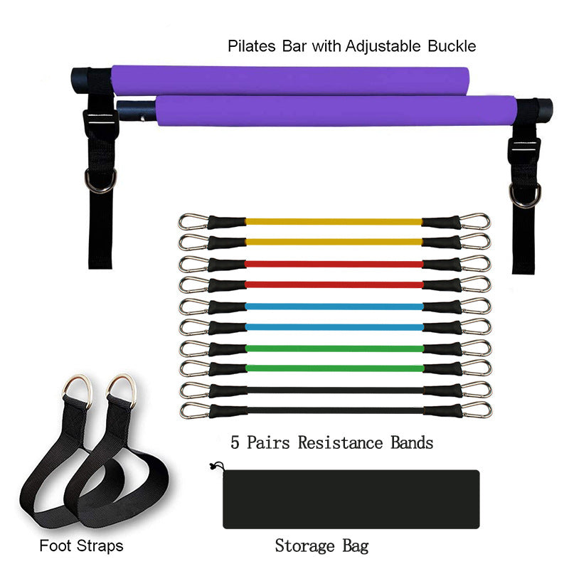 Yoga Pilates Bar Portable Gym Accessories Resistance Bands