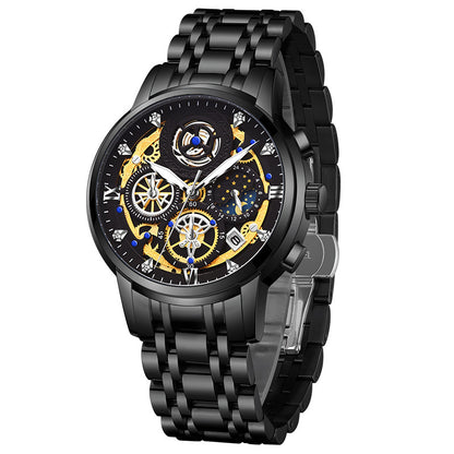 Men's Stainless Steel Multifunction Quartz Watch