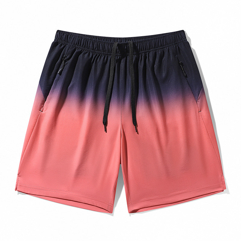 Summer Gradient Ice Silk Shorts – Men's Beach & Sports Pants