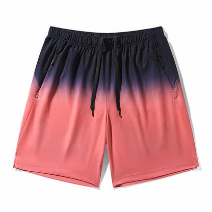 Summer Gradient Ice Silk Shorts – Men's Beach & Sports Pants