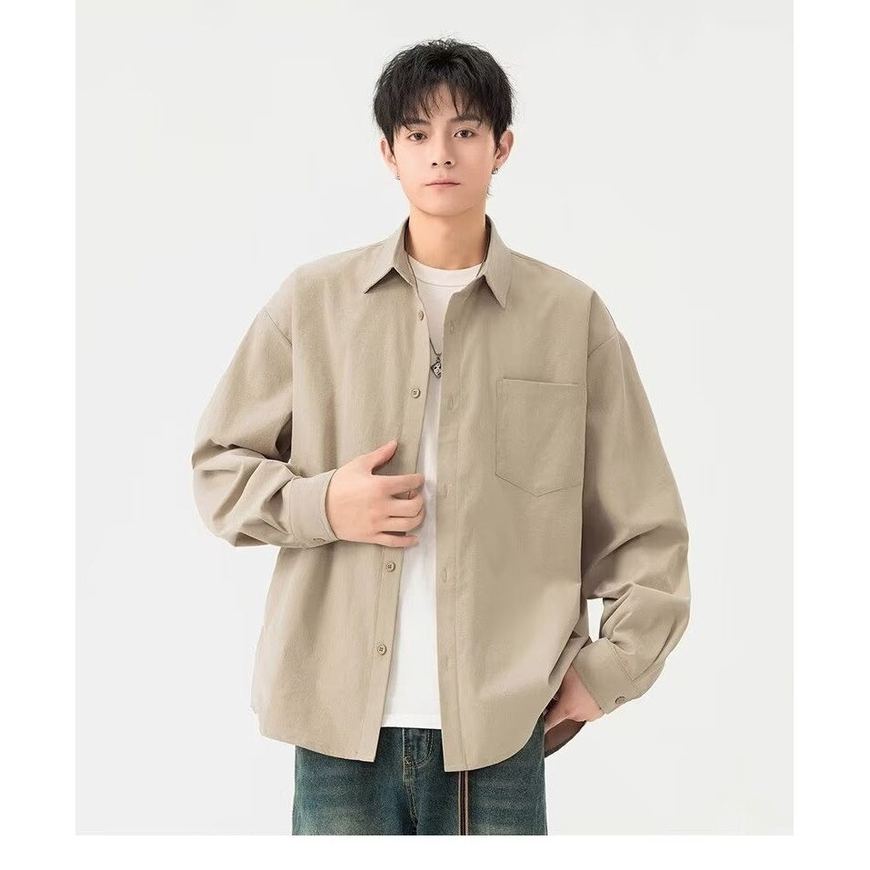 Buy Men’s Retro Loose Casual Long Sleeve Shirt Online