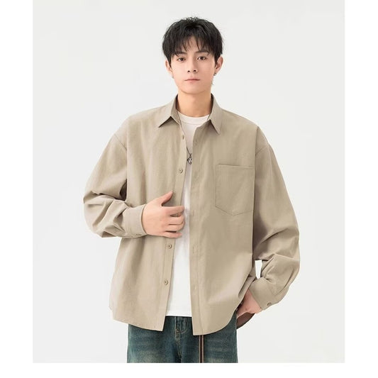 Buy Men’s Retro Loose Casual Long Sleeve Shirt Online