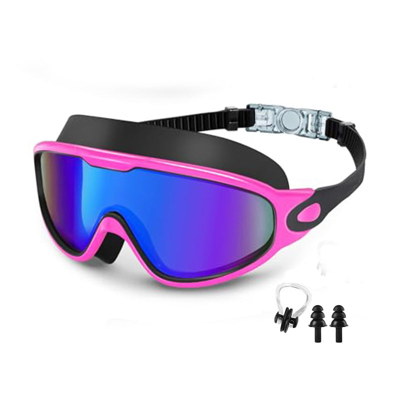 Large Frame Anti Fog Swimming Goggles With Earplugs Uses Now