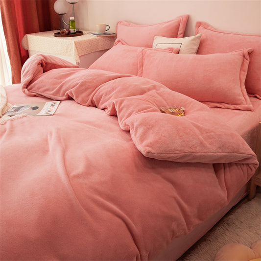 Plush Fleece Duvet Cover Set – Double-Sided Warm Bedding