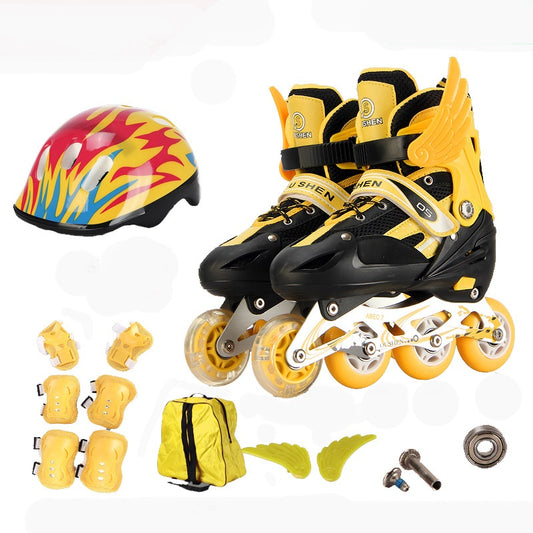 Adjustable PU Single Children Skating Shoes for Active Kids