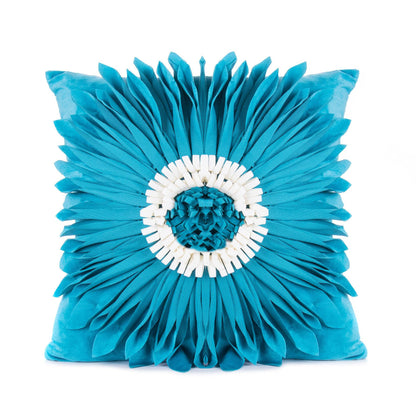 White Throw Pillow – Modern Velvet 3D Chrysanthemum Cushion