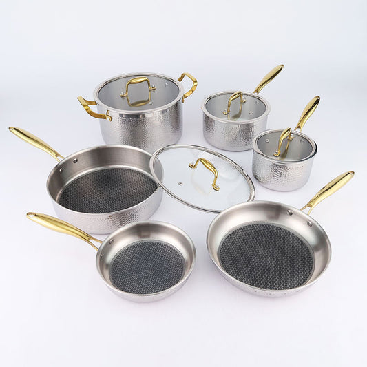 Stainless Steel Cookware Set for Kitchen Pots and Pans Use