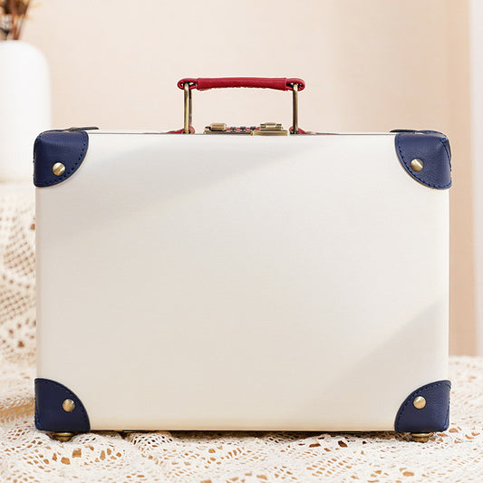 Retro Style Leather Look Suitcase Storage Box for Storage