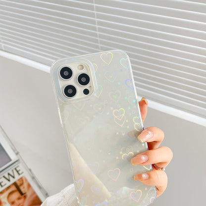 Laser Colorful Love Silicone Phone Case Double-Sided Coated