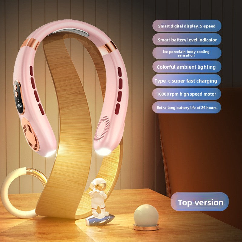 Portable Bladeless Neck Fan with USB Charging and Airflow