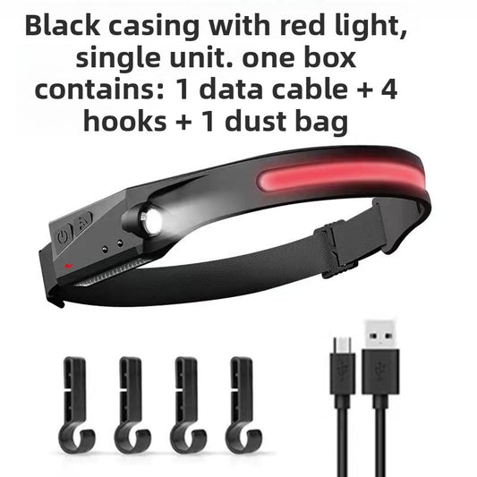 USB Rechargeable Sensor Headlamp for Hiking and Work Tasks