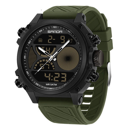 Outdoor Waterproof Sports Watch for Men Rugged Dual Display