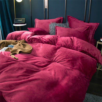 Plush Fleece Duvet Cover Set – Double-Sided Warm Bedding