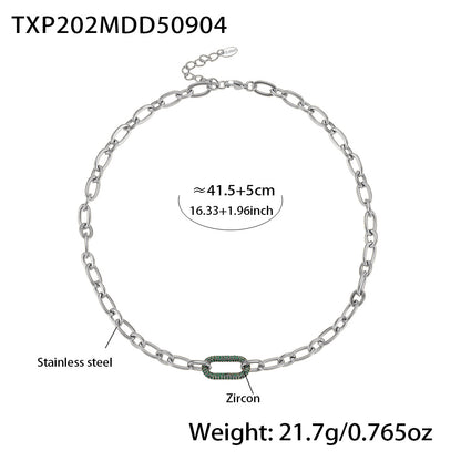Buy Titanium Steel Zircon Clavicle Necklace & Bracelet Set