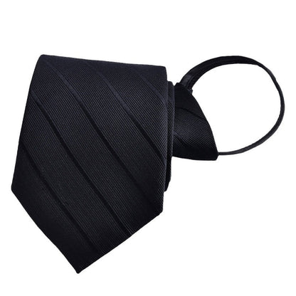 Mens Business Formal Zipper Tie With Blue Stripes for Office