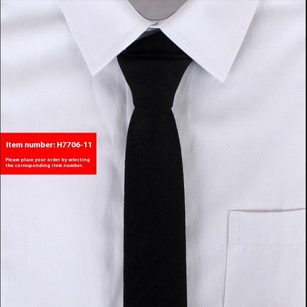 Solid Color Korean Style Narrow Cotton Men’s 6cm Wedding Tie