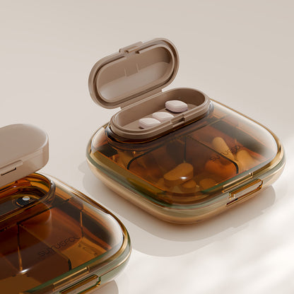 Portable Daily Pill Organizer with Secure Lid Storage