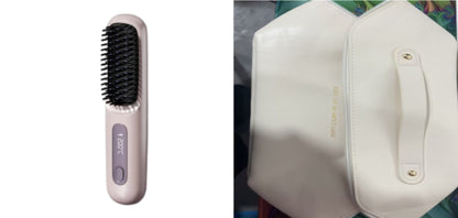 2-in-1 Hair Straightener Brush Wireless Fast Heating Comb