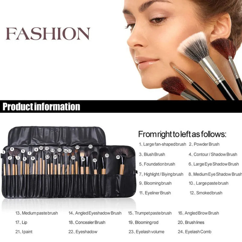 24 Pcs Professional Makeup Brushes Set Gift Bag for Cosmetics