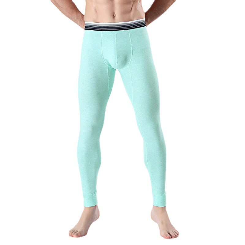 Men’s Cropped Long Johns Warm Cotton Belly Control Bottom Pants