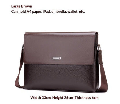 Trendy Men’s Business & Casual Leather Bag Large Capacity