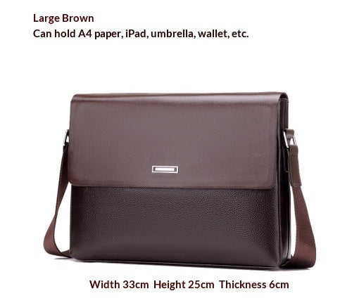 Trendy Men’s Business & Casual Leather Bag Large Capacity