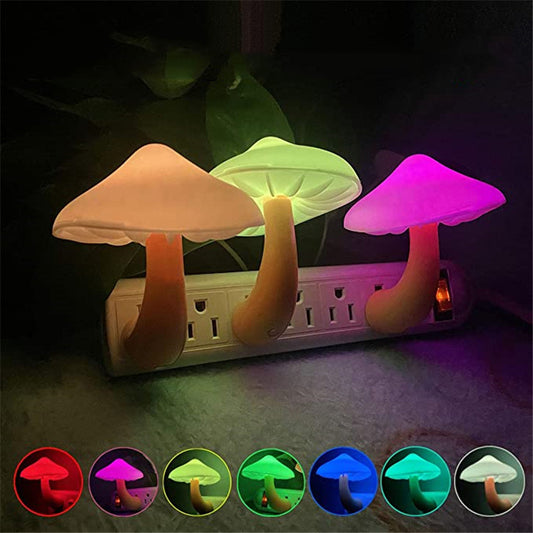 Buy LED Night Light Mushroom Lamp – Wall Socket Warm White Light