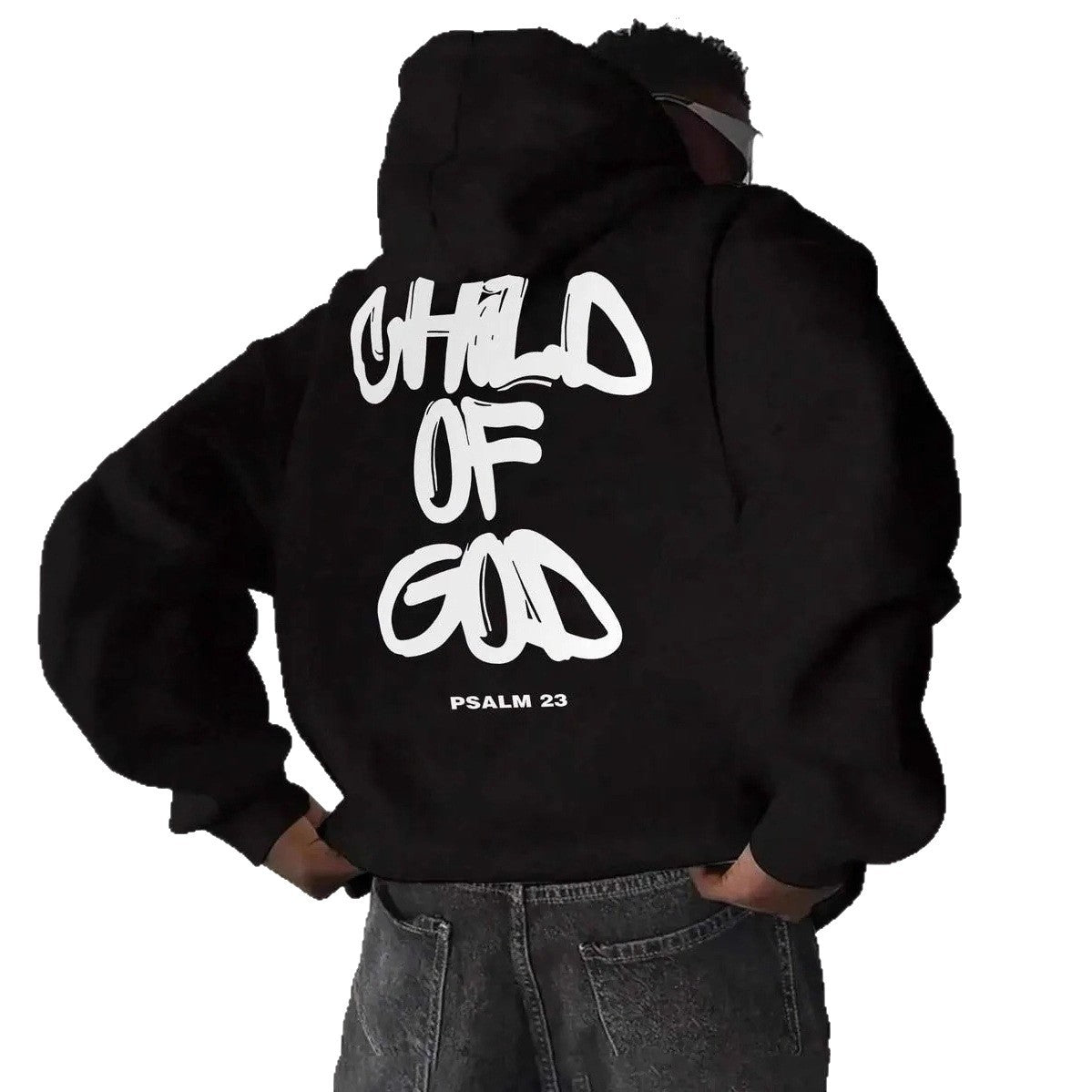 Men’s Letter-Print Hoodie – Fleece-Lined Pullover Top Comfort