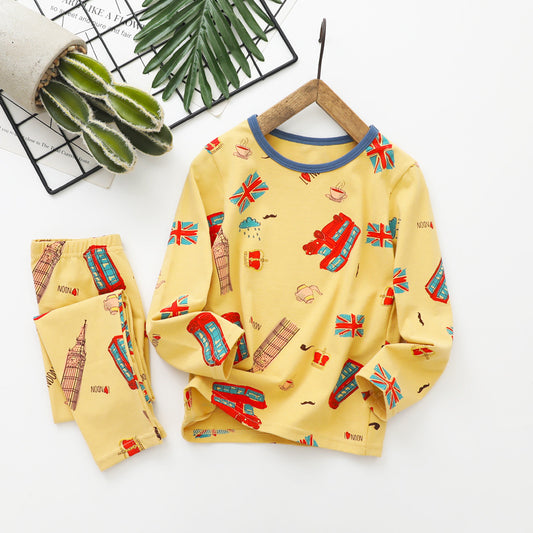 Children’s Autumn Long Trousers Cotton Home Underwear Set