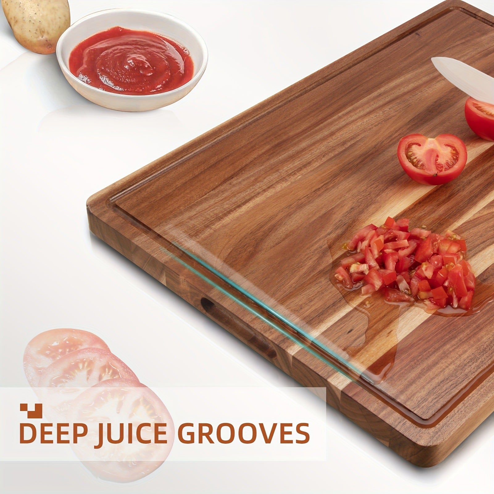Acacia Wood Kitchen Cutting Board Global swanky 3