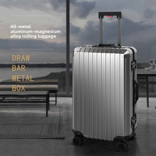 Aluminum Magnesium Alloy Trolley Suitcase with Universal Wheels Global swanky 01