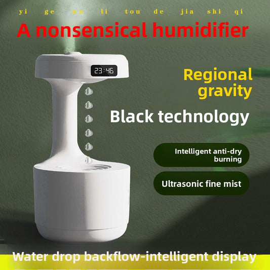 Anti Gravity Water Drop Humidifier with LED Mist Effect global-swanky 1