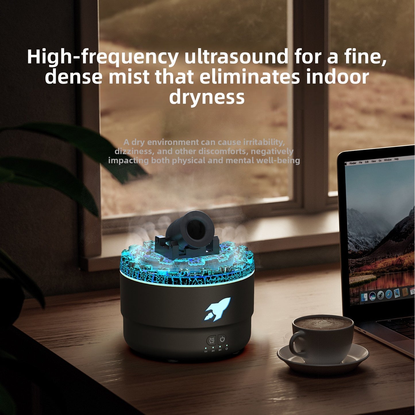 Aromatherapy Humidifier with Volcanic Smoke Effect Desig global-swanky 2