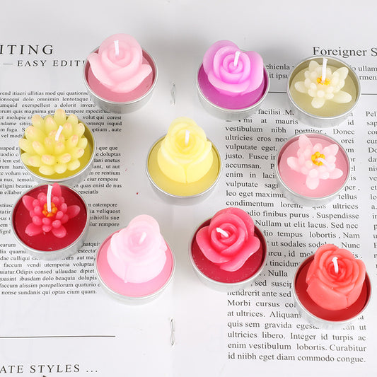 Artificial Succulent Rose Candles for Cute Home Decor Glow Global Swanky 3