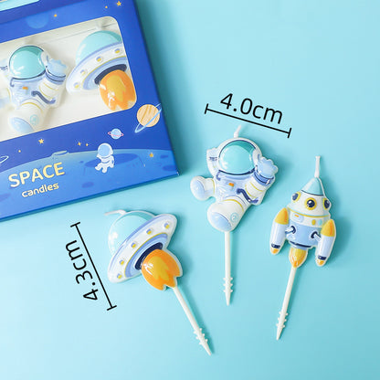 Astronaut Birthday Cake Candles for Fun Party Decoration Global Swanky 1