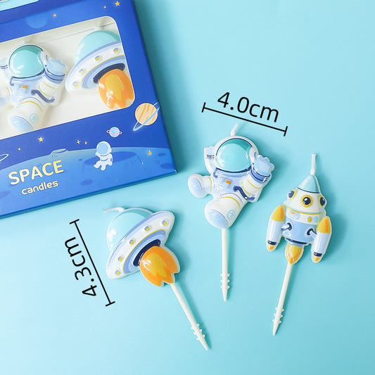Astronaut Birthday Cake Candles for Fun Party Decoration Global Swanky 1