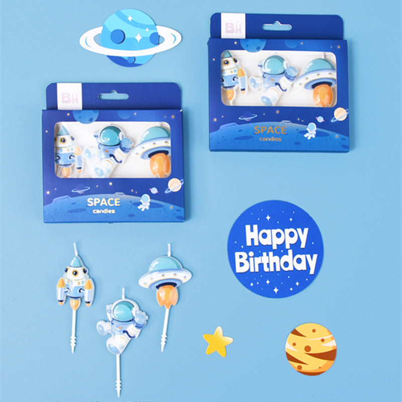 Astronaut Birthday Cake Candles for Fun Party Decoration Global Swanky 3